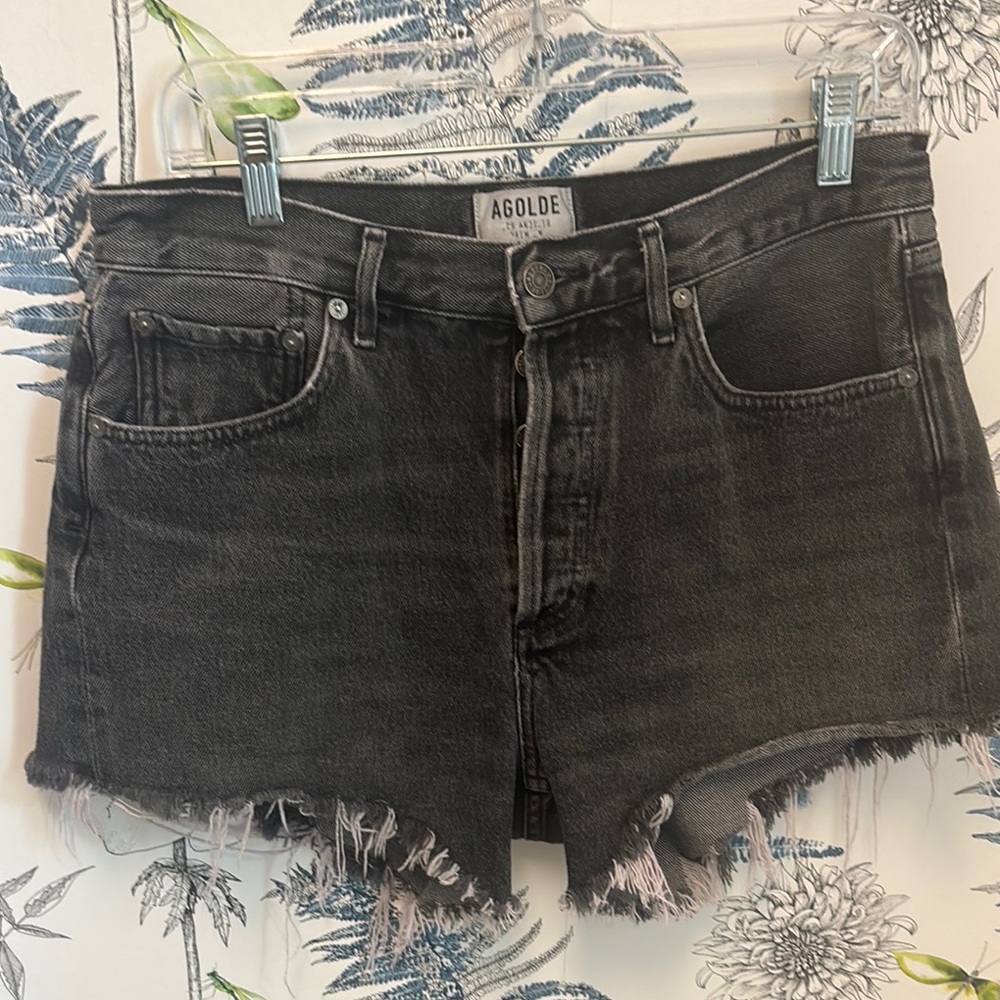 AGOLDE Women's Black Denim Shorts